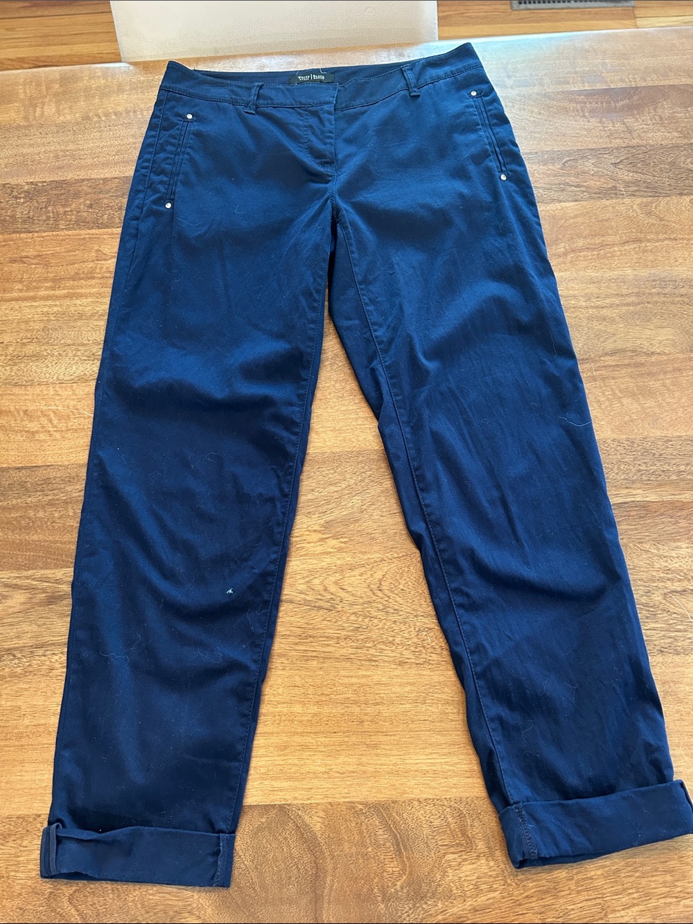 White House Black Market Navy Straight-Leg Chinos